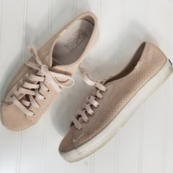 Keds Suede Lace Up Sneaker Blush Pink Womens 8.5 - Picture 1 of 13